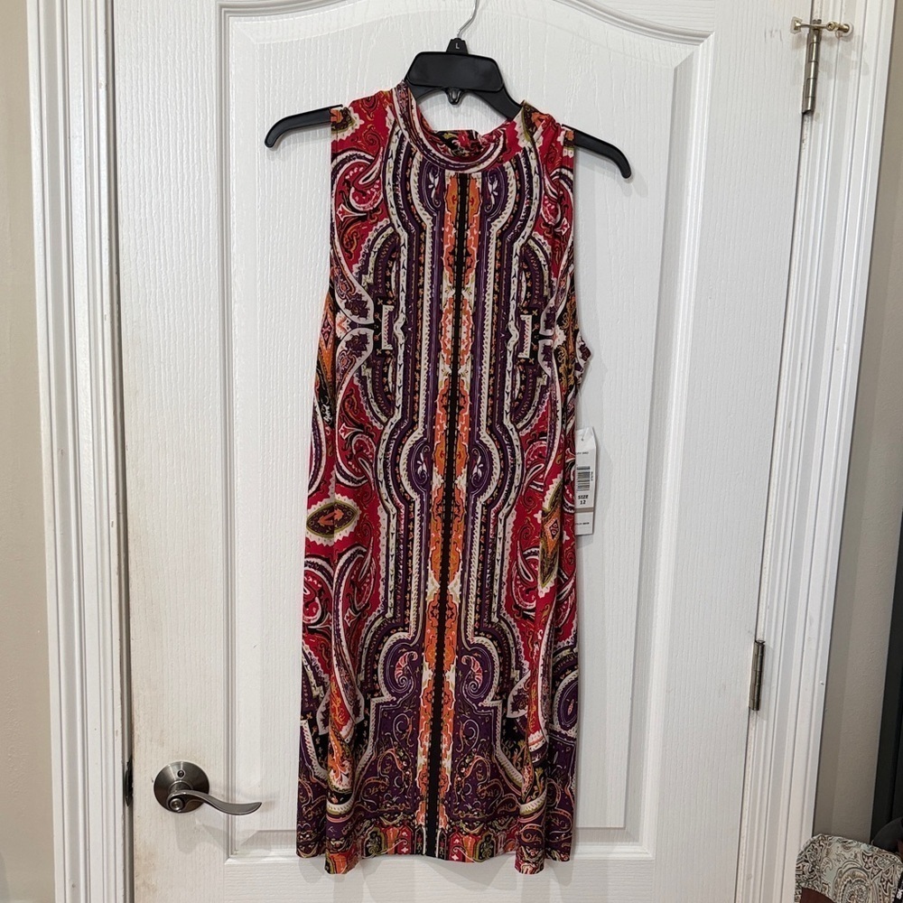 Tiana B size 12 sleeveless colorful dress new with tags